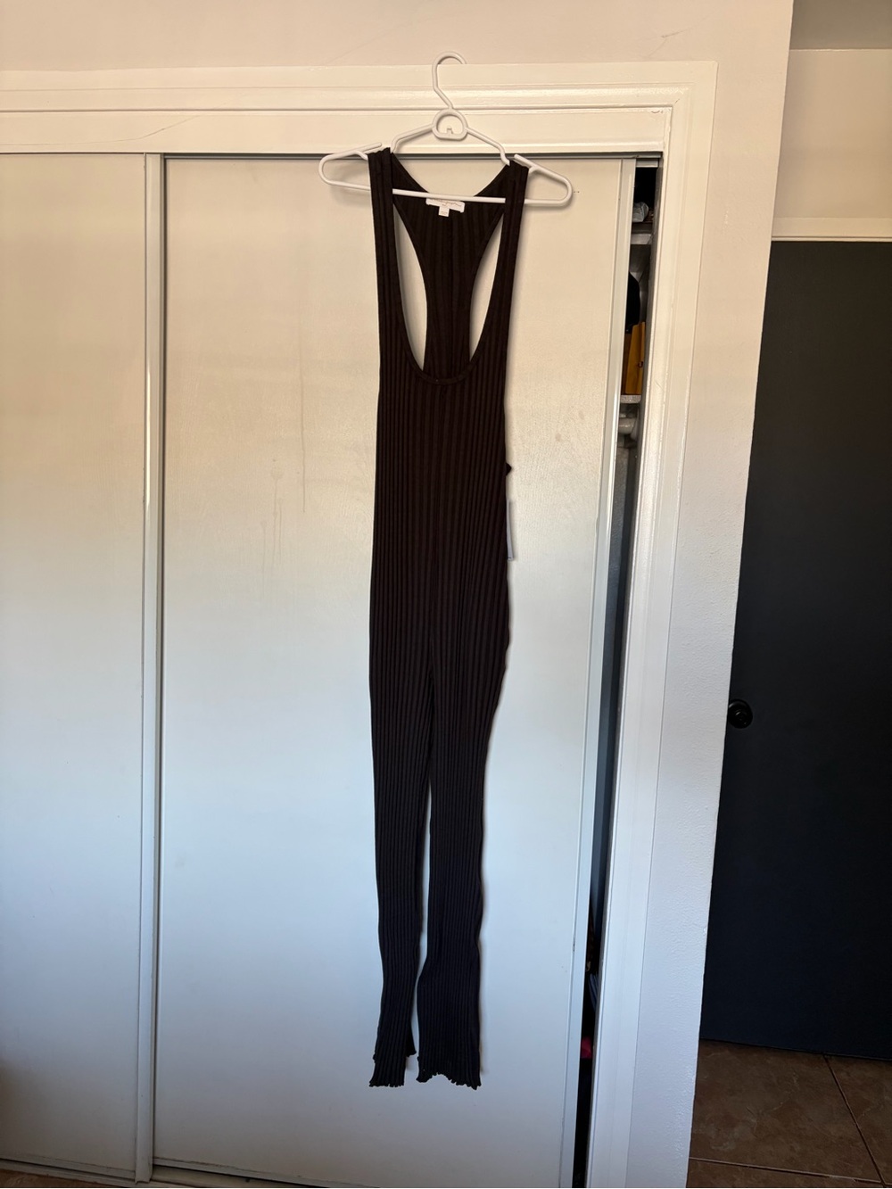 Spiritual Gangster Ribbed Sleeveless Gemma Jumpsuit - Dark Gray Small NWT